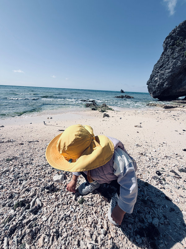 A child on the beach